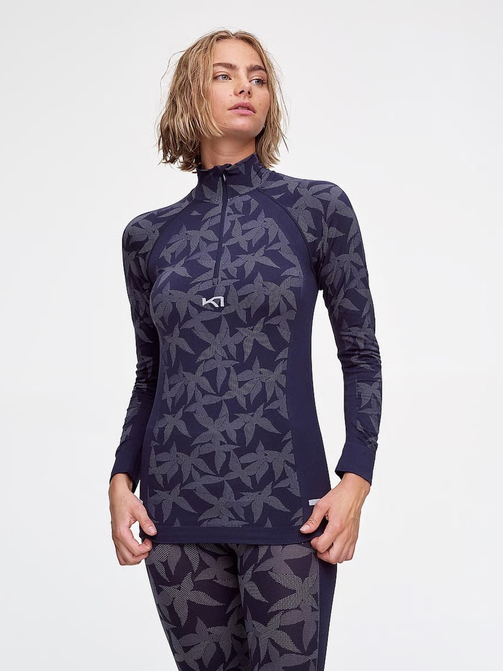 Kari Traa Butterfly Top Blue Quarter Zip